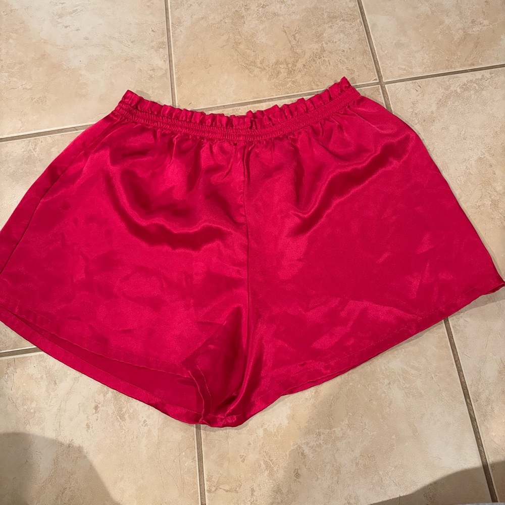 Victoria's Secret Red Satin Athletic Shorts